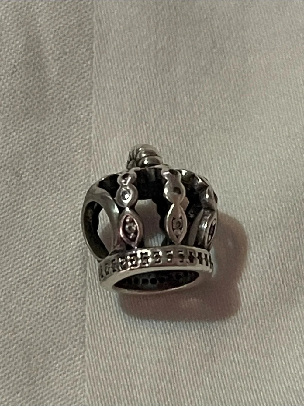 Sterling Silver Crown Charm - Silver